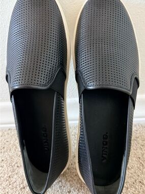 Vionic Women’s Black  Slip-On Perforated Leather Sneakers